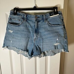 Abercrombie & Fitch Blue Jean Shorts Distressed Frayed Hem